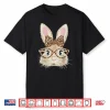 Bunny Face Glasses Bandana Leopard Women Girls Easter Day Shirt