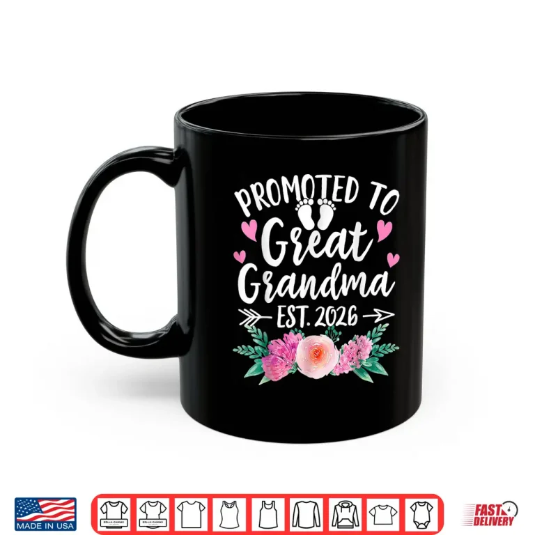 Mug Promoted to Great Grandma 2026 Shirt