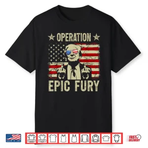 Operation Epic Fury Usa Vintage Flag Shirt