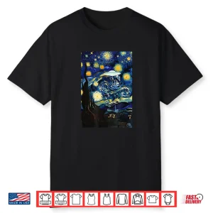Starry Night Ufo Sighting Funny Art Parody Shirt