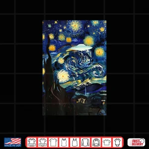 Starry Night Ufo Sighting Funny Art Parody Shirt 4 Design Starry Night UFO Sighting Funny Art Parody Shirt