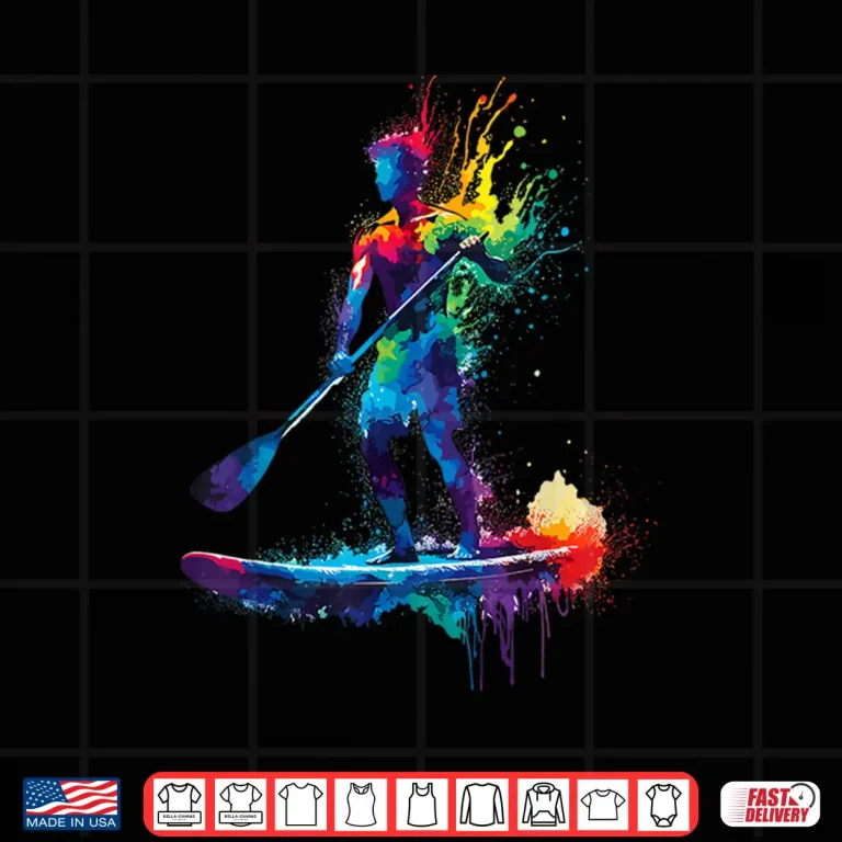 Design Colorful Splash Art Paddleboard Paddleboarding Paddleboarder Shirt