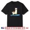 Funny Paddleboarding Llama Paddle Board Stand Up Paddleboard Shirt