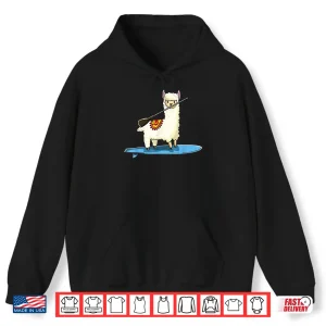 Hoodie Funny Paddleboarding Llama Paddle Board Stand Up Paddleboard Shirt