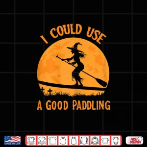 Design Halloween Witch Paddleboarder SUP Standup Paddling Funny Shirt