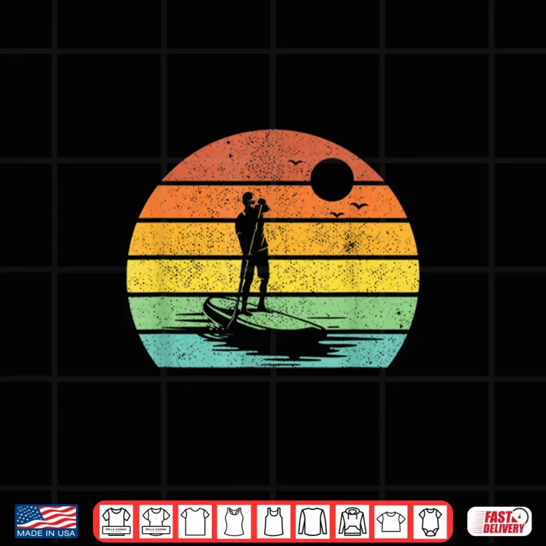 Design Mens SUP Paddle Board Retro Paddleboard Paddleboarding Gift Men Shirt