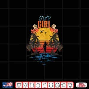 Womens Vintage Paddleboard Shirt Sup Girl 4 Design Womens Vintage Paddleboard Shirt SUP Girl