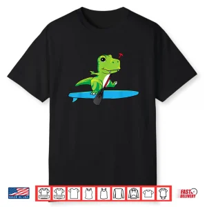 Funny Paddleboarding Dinosaur Trex Gift Stand Up Paddleboard Shirt
