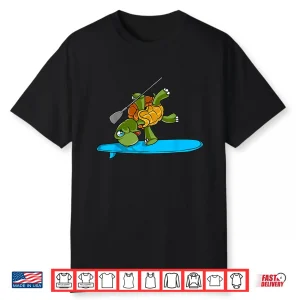Funny Paddleboarding Turtle Paddleboard Sup Paddle Board Shirt