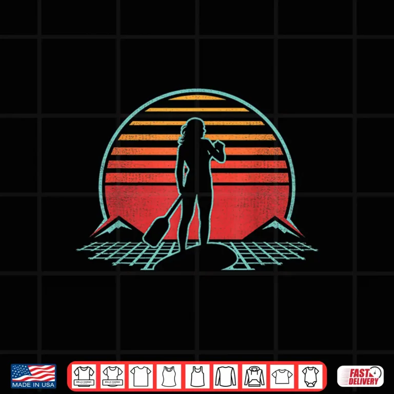 Design Paddle Boarding Retro Vintage 80s Style Gift Shirt