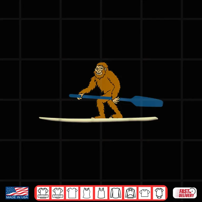 Design Bigfoot Lake Paddleboarding Funny Paddle Board Sasquatch Shirt