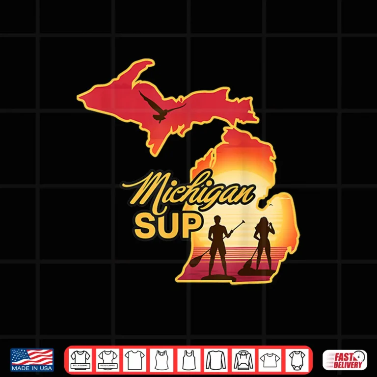 Design Michigan SUP Men Paddleboarding Womens Stand Up Paddle Board Shirt