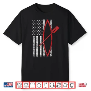 Stand Up Paddling Paddle Board Paddleboarding Us Flag Sup Shirt