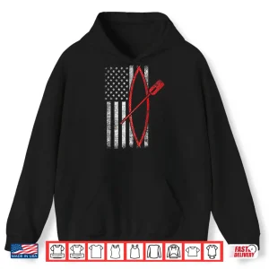 Hoodie Stand Up Paddling Paddle Board Paddleboarding US Flag SUP Shirt