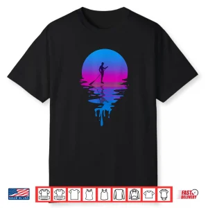 Vintage Retro Sunset Paddleboarding Shirt