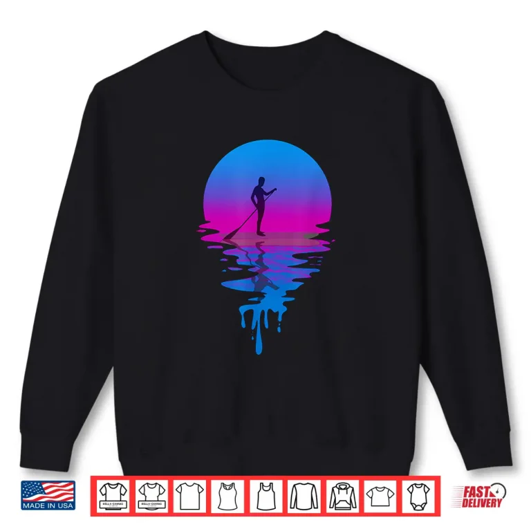 Sweatshirt Vintage Retro Sunset Paddleboarding Shirt