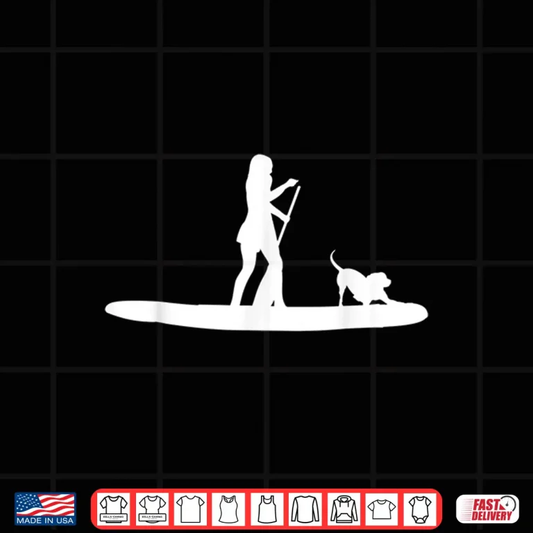 Design Stand Up Paddleboarding SUP Girl Dog Design Shirt