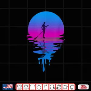 Design Vintage Retro Sunset Paddleboarding Shirt