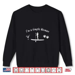 Sweatshirt Womens Funny Woman Paddleboarding Dog Alcohol Paddle boarding Shirt
