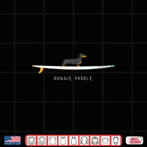 Design Wiener Dog Doggie Paddle Funny SUP Stand Up Paddleboarding Shirt