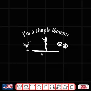 Design Womens Funny Woman Paddleboarding Dog Alcohol Paddle boarding Shirt