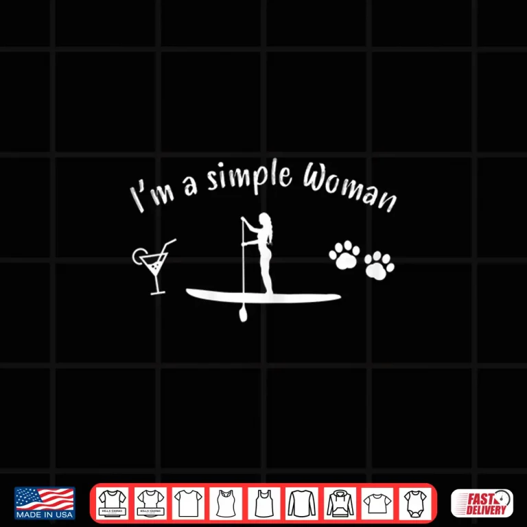Design Womens Funny Woman Paddleboarding Dog Alcohol Paddle boarding Shirt