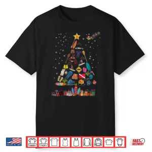Stand Up Paddleboarding Christmas Tree Sup Paddle Board Xmas Shirt