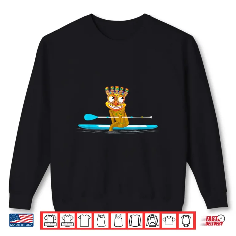Sweatshirt Tiki Statue Stand Up Paddling Hawaiian Paddleboarding Funny Shirt