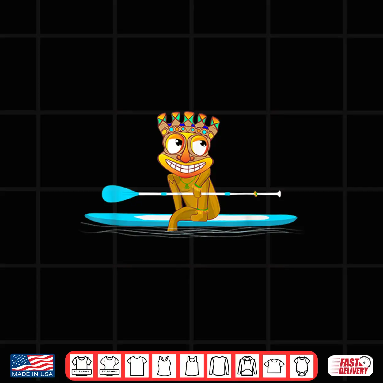 Tiki Statue Stand Up Paddling Hawaiian Paddleboarding Funny Shirt Tiki Statue Stand Up Paddling Hawaiian Paddleboarding Funny Shirt