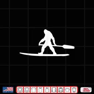 Design Bigfoot Lake Paddleboarding Funny Paddle Board Silhouette Shirt