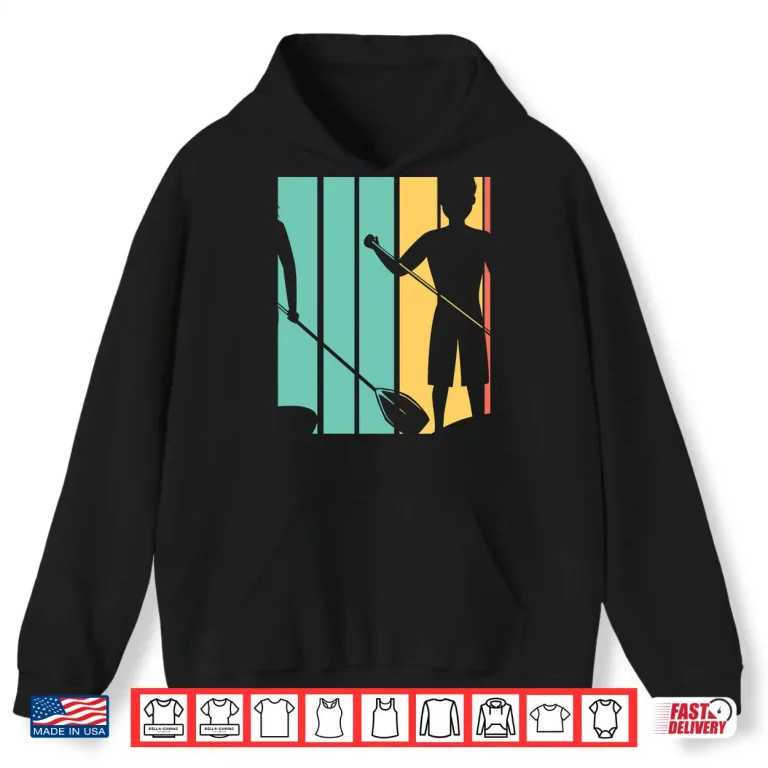 Hoodie Retro 1970s Style Paddleboard Paddleboarding Shirt