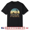 Stand Up Paddle Doggie Paddling Sup Dog Retro Paddleboarding Shirt
