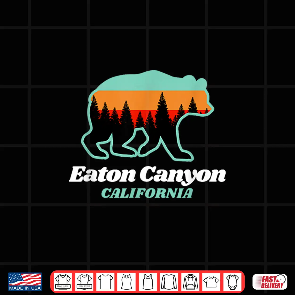 Eaton Canyon Summer California Bear Family Sovenier Shirt Eaton Canyon Summer California Bear Family Sovenier Shirt