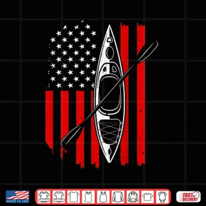 Design Funny Kayaking Gift For Men Women Cool American Flag Kayak Shirt