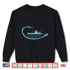 Sweatshirt Kayak Bass Fisherman Fishing Hook Kayaker Silhouette Shirt