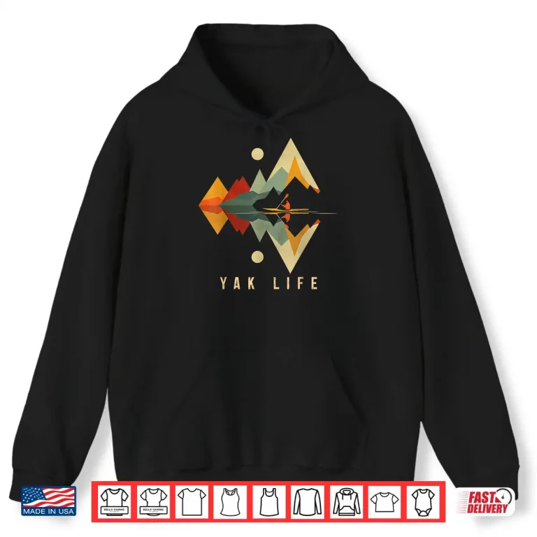Hoodie Kayak Vintage Retro Mountains Canoe Kayak Kayak Kayak Shirt