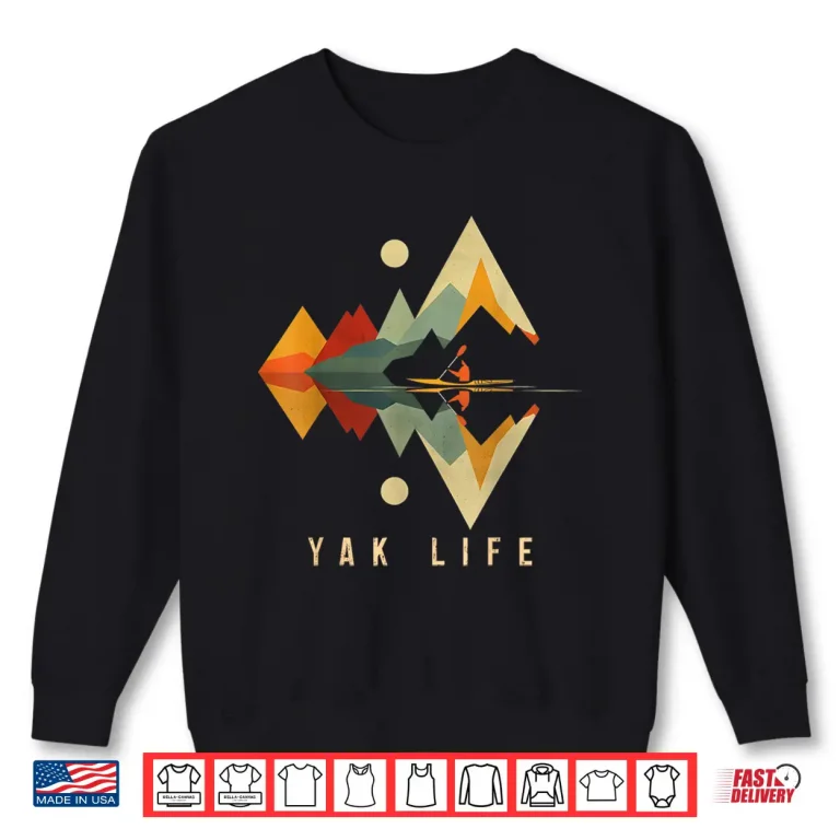 Sweatshirt Kayak Vintage Retro Mountains Canoe Kayak Kayak Kayak Shirt