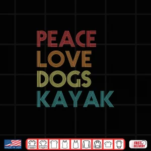 Design Kayaker Kayaking Apparel Kayak And Dog Lovers Vintage Retro Shirt