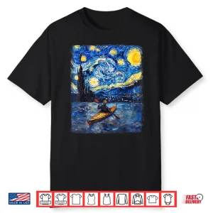 Kayaking Kayak Kayaker Starry Night Painting Shirt