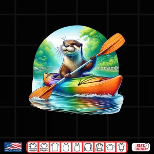 Design Kayaking River Otter Kayaker Kayak Canoe Paddling Shirt