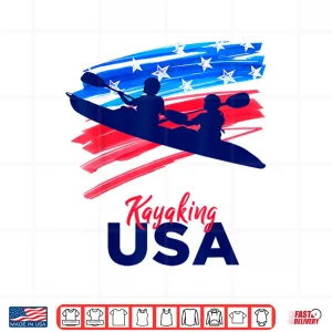 Design Kayaking Support the Team Kayaking Kayaker USA Flag Shirt
