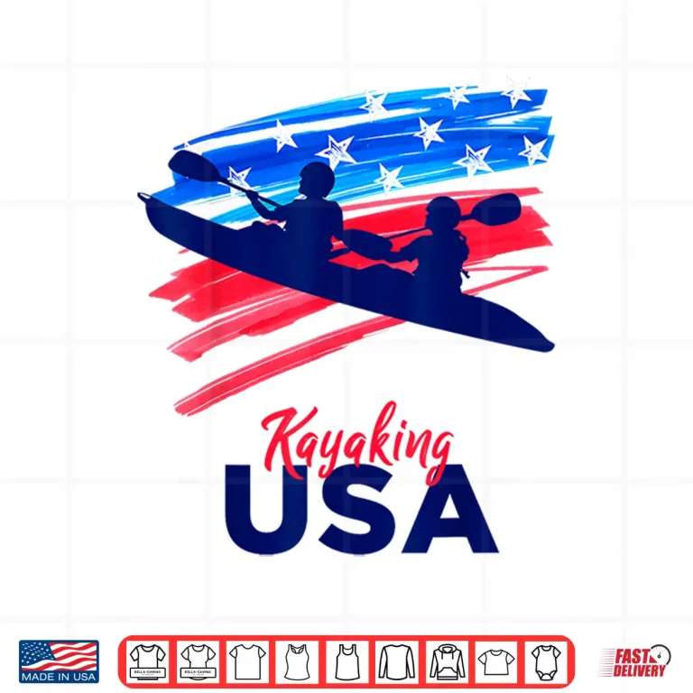 Design Kayaking Support the Team Kayaking Kayaker USA Flag Shirt