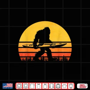 Design Retro Bigfoot Kayak Vintage Sasquatch Kayaking Shirt