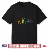 Kayak And Cat Lover Heartbeat Watercolor Vintage Kayaking Shirt