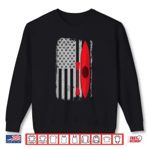 Sweatshirt American Flag Kayak Distressed Outrigger Canoe T Shirt