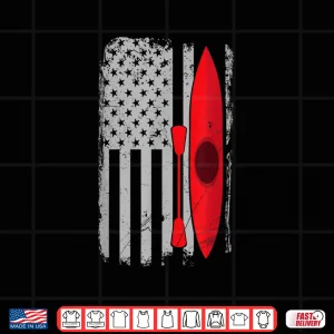Design American Flag Kayak Distressed Outrigger Canoe T Shirt