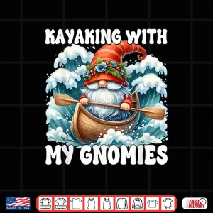 Design Canoe Gnome Men Women Funny Saying About Paddling Kayaking Shirt