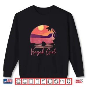 Sweatshirt Kayak Girl Women Kayak Outdoor Sport Canoe Sunset Kayaking Shirt