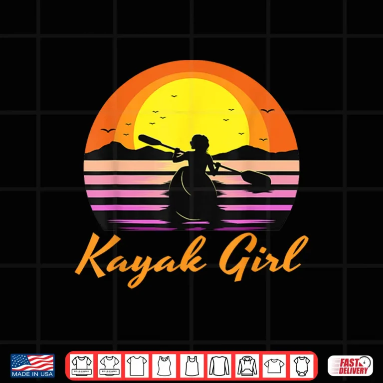 Design Kayak Girl Funny Kayaking Sunset Kayaker Boating Boat Lovers Shirt
