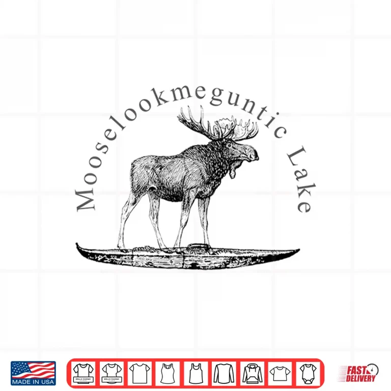 Design Mooselookmeguntic Lake Funny Kayaking Moose Maine Shirt